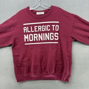 Wound Up Womens Sweatshirt Size XL (15-17) Boxy Red Allergic‎ To Mornings Funny